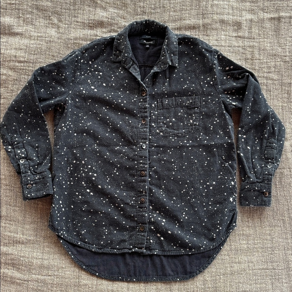 Madewell Black Star Print Button-Down Shirt